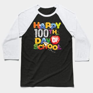 Funny Teachers Kids Child Happy 100 Days 100th day of school Baseball T-Shirt